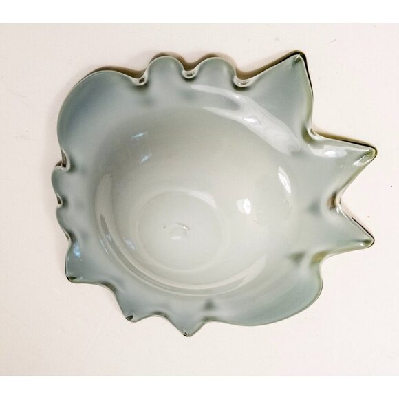 Creation Vimax Decorative Art Glass Bowl Italy, MCM, Green Gold Sparkle Dish - Picture 9 of 15